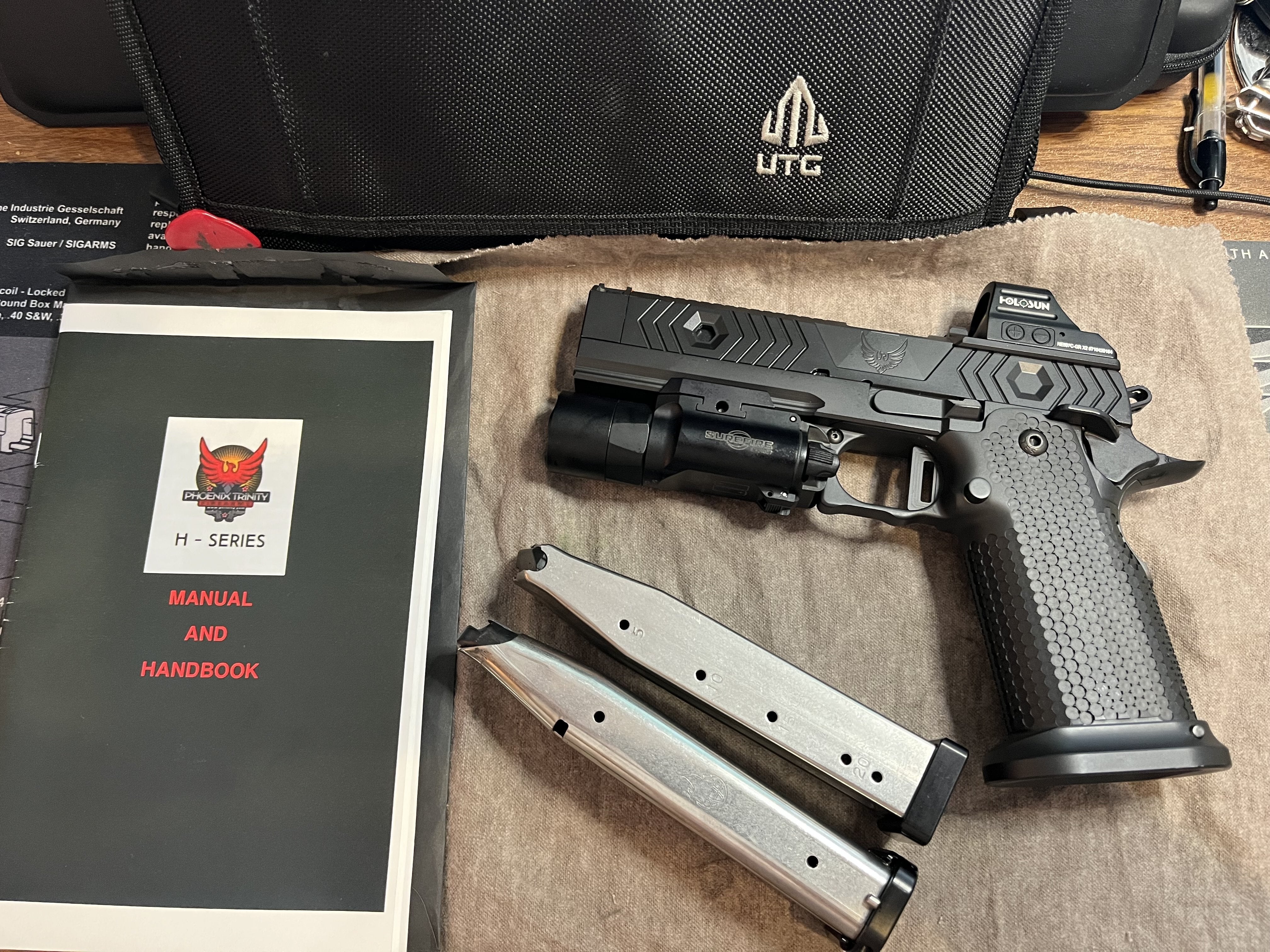SOLD - Phoenix Trinity H-TAC 9mm with Aggressive PT grip upgrade